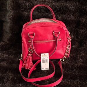 Michael Kors Vibrant Red Leather Satchel